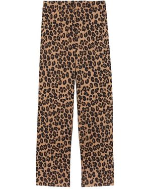 Aspesi Leopard Print Stretch Cotton Pants - Braun