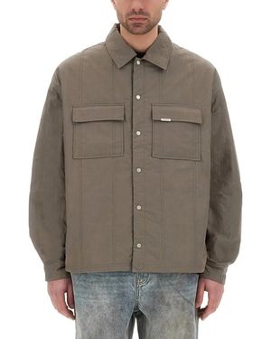 Represent Quilted Overshirt With Dual Chest Pockets - Grau
