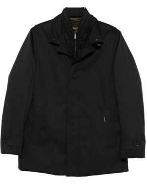 Moorer Tailored Coat With Concealed Closure - Schwarz