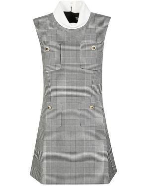 Self-Portrait Structured Mini Dress With High Collar - Grau