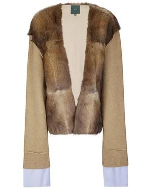 Jejia Collarless Jonathan Blazer With Alpaca Leath - Braun
