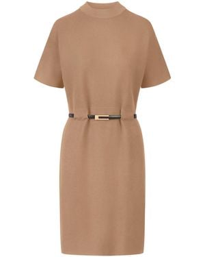 Apart Strickkleid Mit Gürtel - Natur