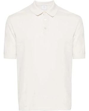 Eleventy Fine-Ribbed Cotton Polo Shirt - Weiß