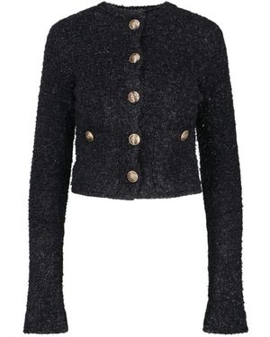 Balenciaga Crop Button Cardigan – - Schwarz