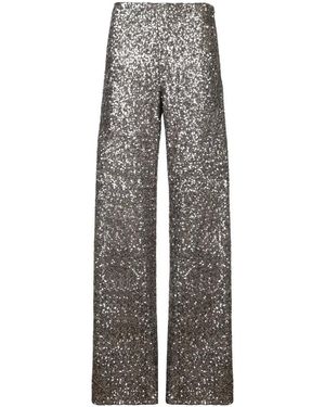 Blanca Vita High-Waisted Wide-Leg Trousers - Grau