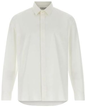 Saint Laurent Cotton Poplin Slim Fit Shirt - Weiß