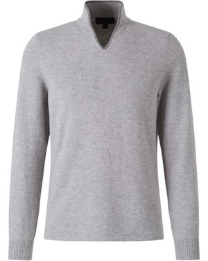 Sease Contrast Trim Wool Sweater - Grau