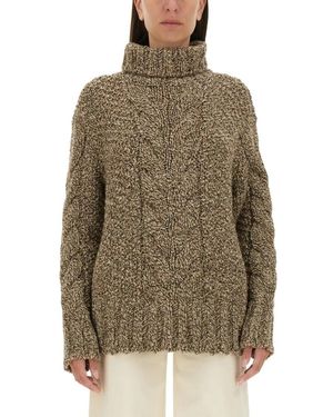 Kiton Knit Oversized Sweater With High Neck - Grün
