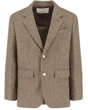DUNST Single-Breasted Wool Blend Blazer – - Braun