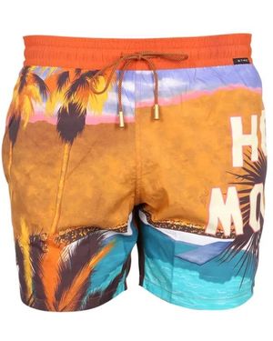 Etro Tropical Print Boxer Swimsuit - Orange
