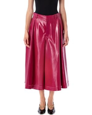 Bottega Veneta Shyiny Leather Culotte - Pink