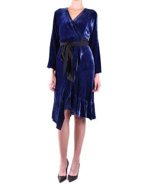 Diane von Furstenberg Wrap-Style Midi Dress With Velvet Texture - Blau