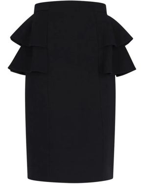 Valentino Garavani Wool-Silk Midi Skirt – - Schwarz