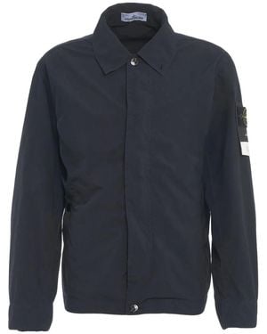 Stone Island Jacket With Classic Collar - Blau