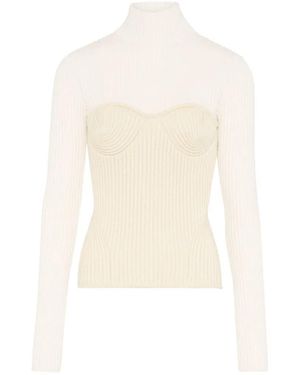 Jean Paul Gaultier Ribbed Merino Wool Turtleneck Sweater - Weiß