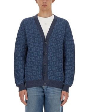 Fendi "Ff" Cardigan - Blau