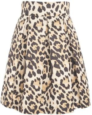 5 PROGRESS Pleated Skirt With Polka Dots - Natur