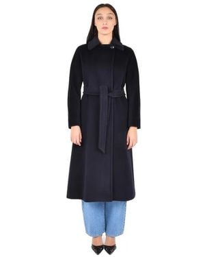 Max Mara Midi Wrap Coat - Blau