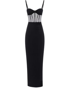 Elisabetta Franchi Fitted Evening Dress With Structured Bodice - Blau