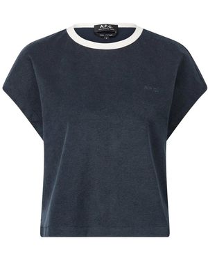 A.P.C. Open-Edge Top Aus Frottee - Blau