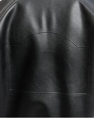 RETERNITY Bomber Distressed Leather Nero - Schwarz
