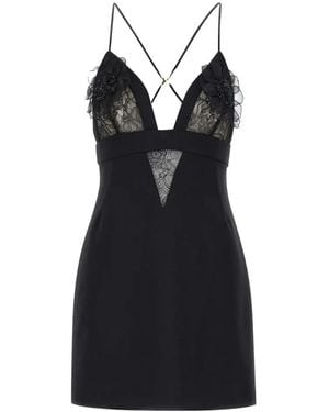 Elisabetta Franchi Mini Dress With Lace Detailing - Schwarz
