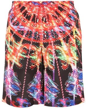 Dolce & Gabbana Long Swim Shorts With Abstract Pattern - Rot