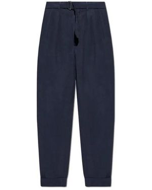 Officine Generale Tapered Pants With Pleated Front - Blau