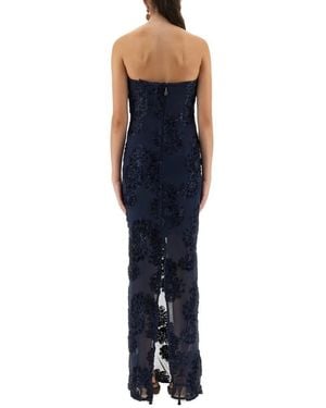 ROTATE BIRGER CHRISTENSEN 3D Mesh Long Dress - Blau