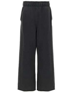 Entire studios Faded Cotton Trousers With Adjustable Drawstring A - Schwarz