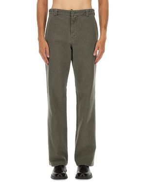 Aspesi Straight-Leg Cotton Pants With Mid-Rise Waist And - Grün