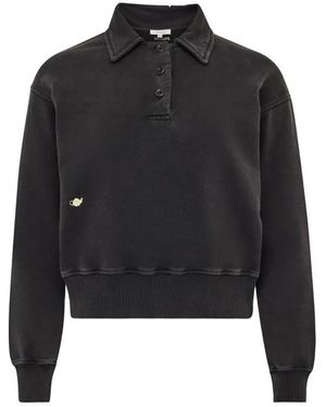JW Anderson Cropped Polo Sweatshirt With Classic Collar - Schwarz
