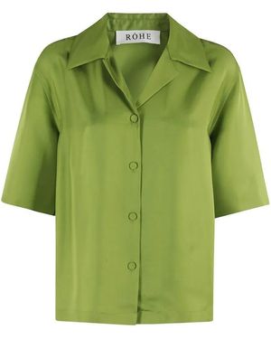 Rohe Seta Silk Pointed Collar Shirt - Grün