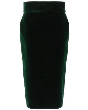 Alexandre Vauthier Velvet Midi Skirt - Schwarz