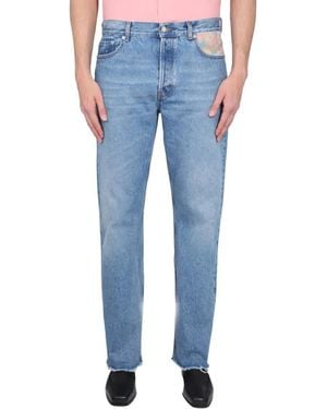 Séfr Light-Wash Jeans With Distressed Hem - Blau