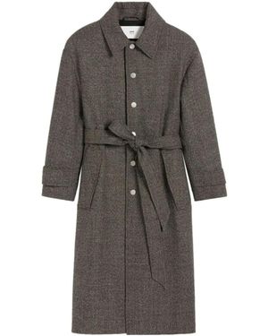 Ami Paris Belted Coat - Grau
