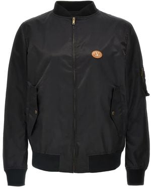 Valentino Garavani Technical Fabric Bomber Jacket - Schwarz