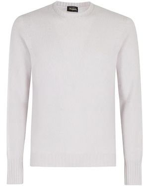 Drumohr Chalk Double Yarn Cashmere Sweater - Weiß