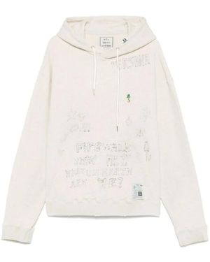 Maison Mihara Yasuhiro Hoodie With Drawstring Hood And Embroidered Detail - Weiß