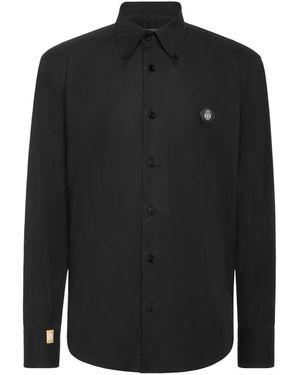 Billionaire Popeline Shirt Regular Fit - Schwarz