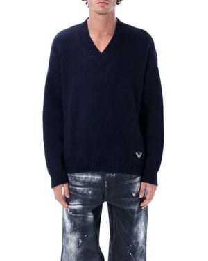 Emporio Armani Organic Cotton Sweater - Blau