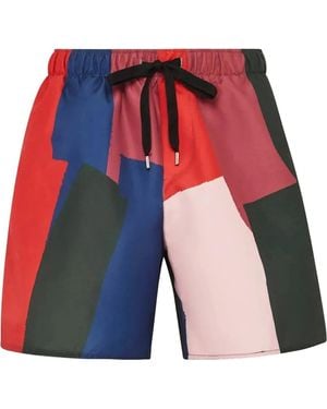 JW Anderson Short De Bain A Imprime Graphique - Rot