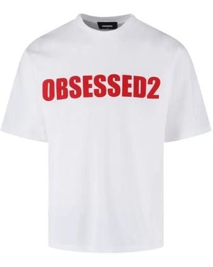 DSquared² Obsessed2 T-Shirt With Maxi Print – - Weiß