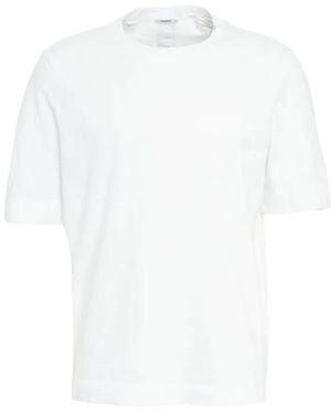 Transit Ribbed Collar Cotton T-Shirt With Dropped Shoulder - Weiß