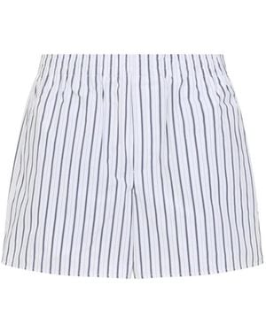 Ami Paris Vertical Stripe Bermuda Shorts With Elastic Waistb - Blau