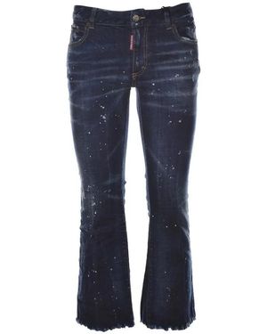 DSquared² Cropped Flared Jeans - Blau