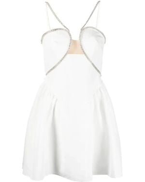 Self-Portrait Taffeta Flared Mini Dress - Weiß