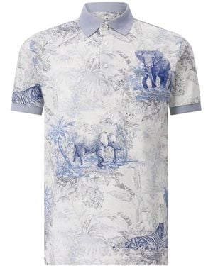 Etro Poloshirt Mit Print - Blau