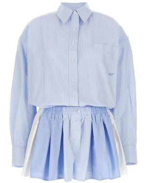 Alexander Wang 'Prestyled Pleated Boxer Romper' Jumpsuit - Blau
