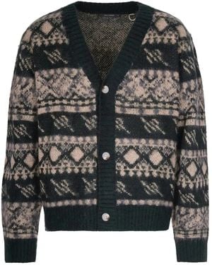 Daily Paper Cardigan Boutonne A Motif - Schwarz